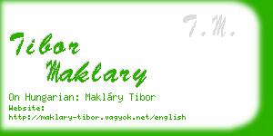 tibor maklary business card