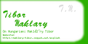 tibor maklary business card